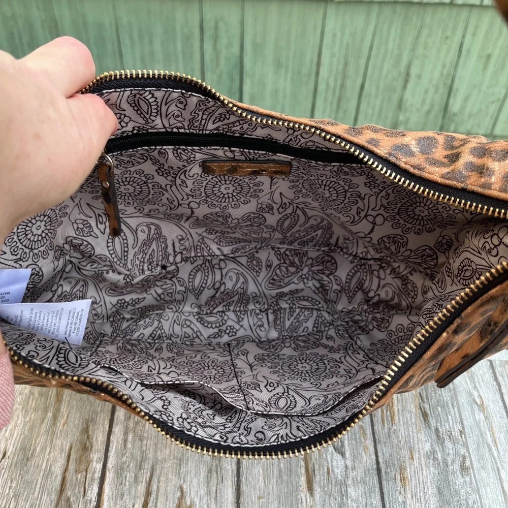 Jessica Simpson Leopard Print Hobo Bag in Brown and Black